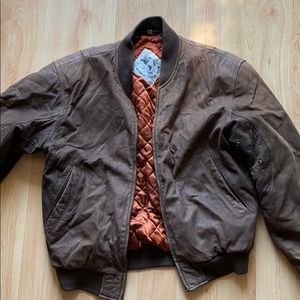Vintage Leather Bomber Jacket - World Trav…